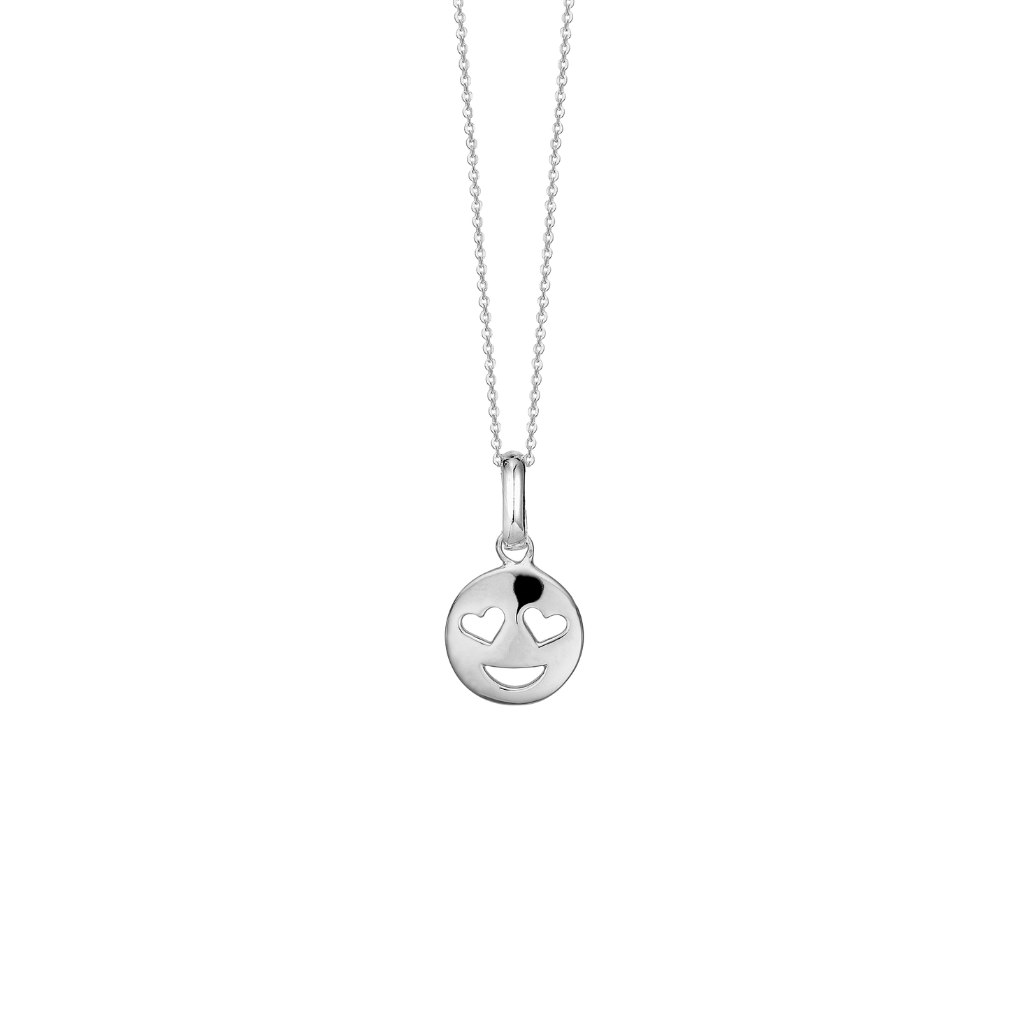 Halskæde til Børn Smiley Sterling Sølv 38 cm