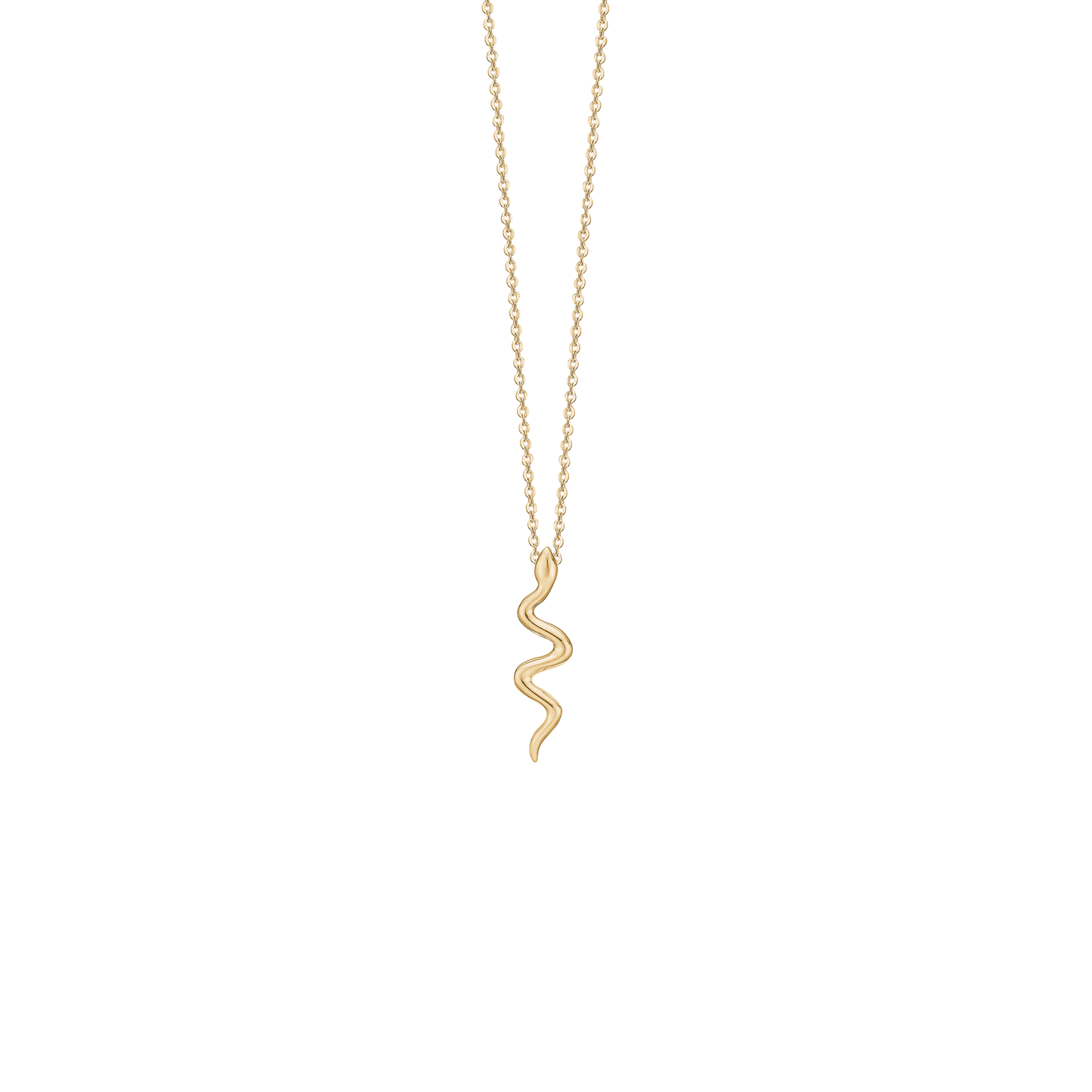 Halskæde med Vedhæng Snake Forgyldt Sterling Sølv 45 cm