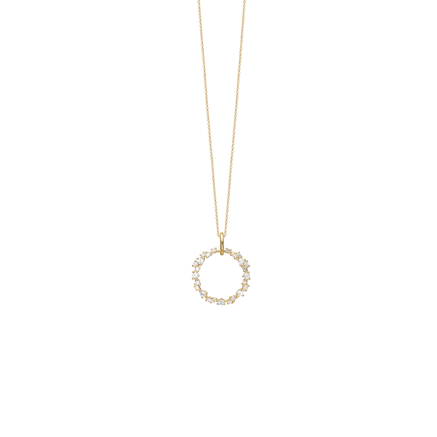 Halskæde med Vedhæng Evig Kærlighed Cubic Zirkonia Forgyldt Sterling Sølv 45 cm