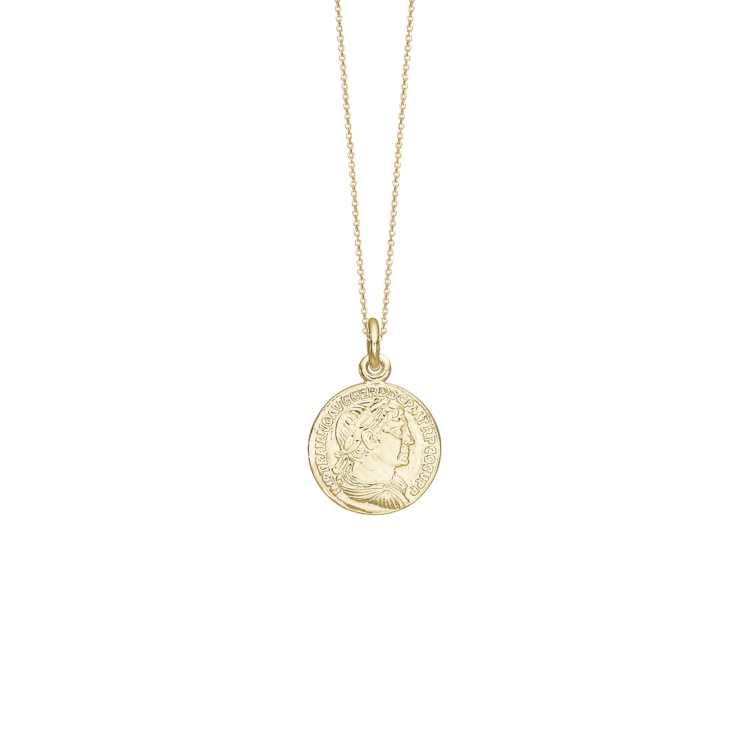 Halskæde med Vedhæng Lucky Coin Forgyldt Sterling Sølv 45 cm