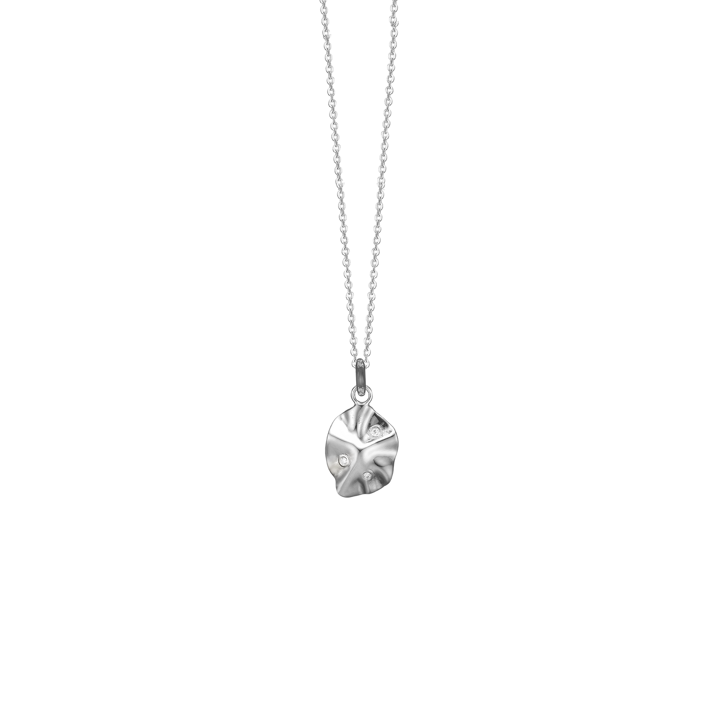 Halskæde med Vedhæng Organisk Cubic Zirkonia Sterling Sølv 45 cm