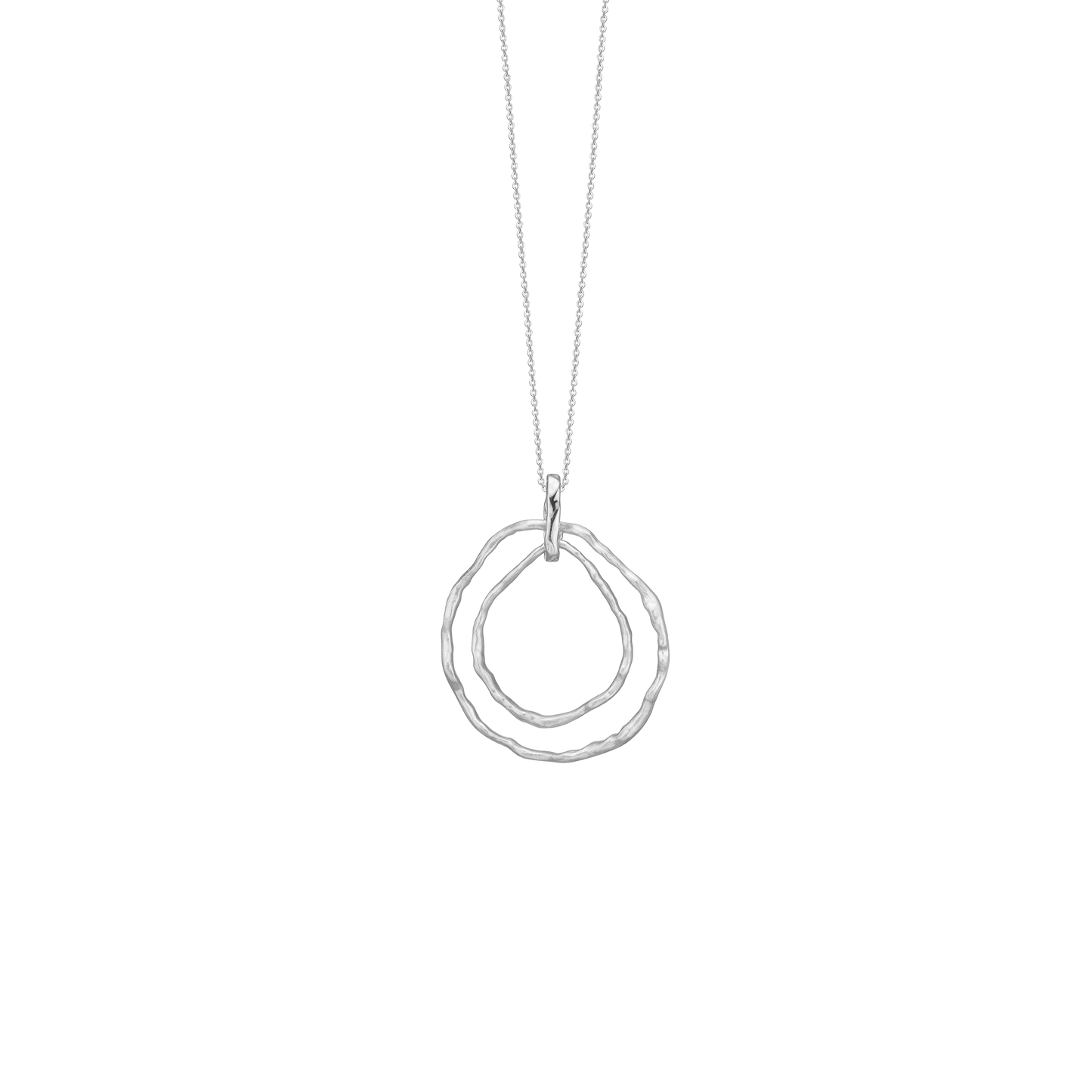 Halskæde med Vedhæng To Cirkler Sterling Sølv 45 cm