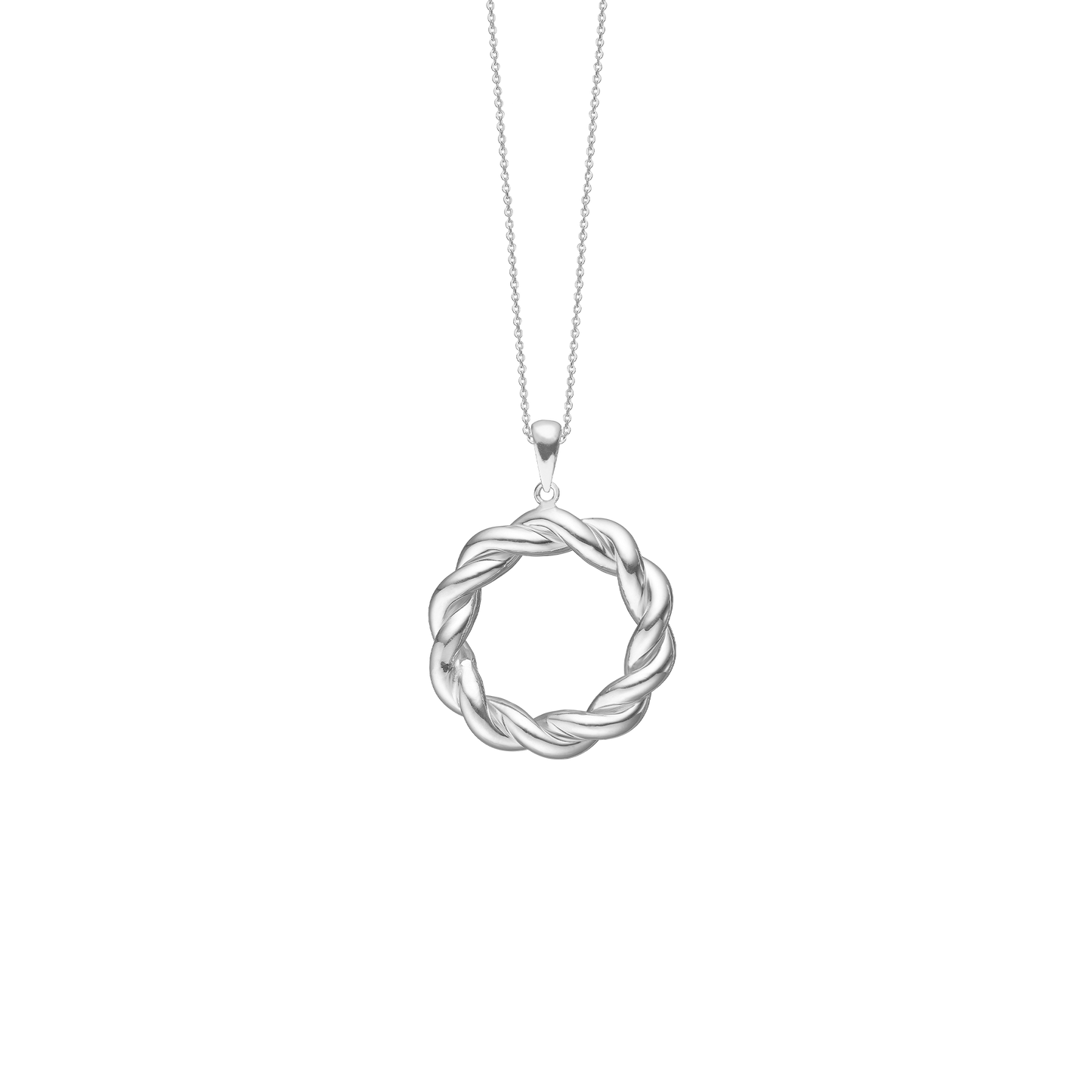Halskæde med Vedhæng Big Twist Sterling Sølv 45 cm