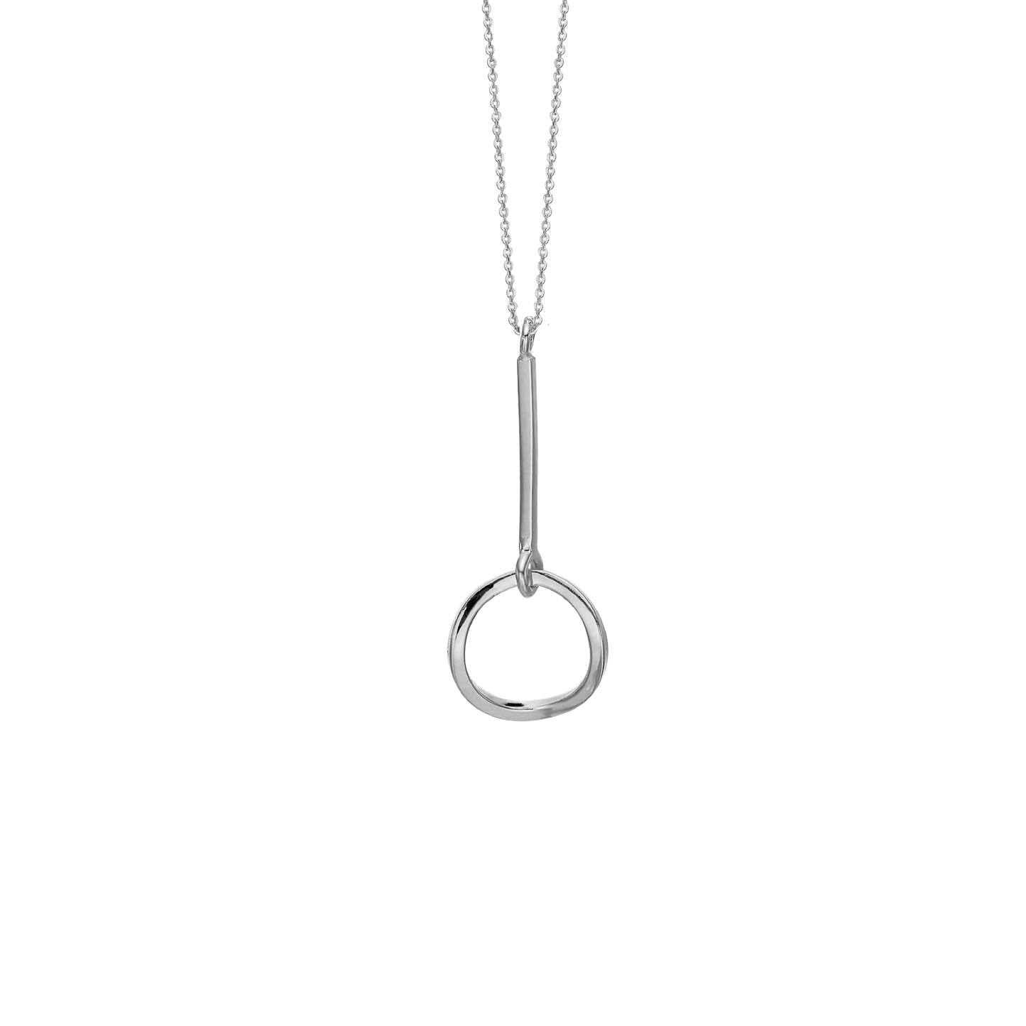 Halskæde med Vedhæng Oval Sterling Sølv 42 + 3 cm