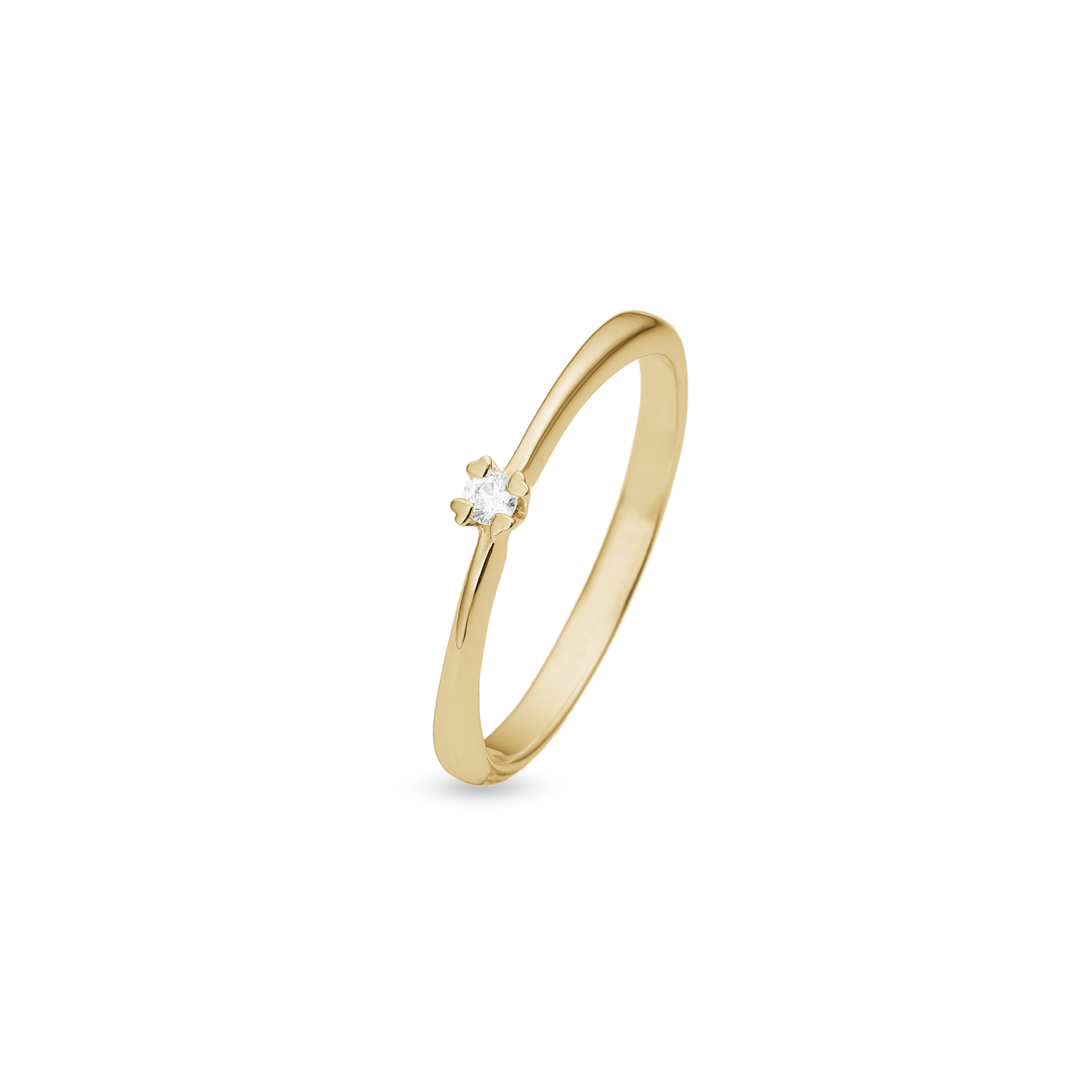 Mary Ring 8 Karat Guld Med 0,03ct W/VS Labgrown Diamant