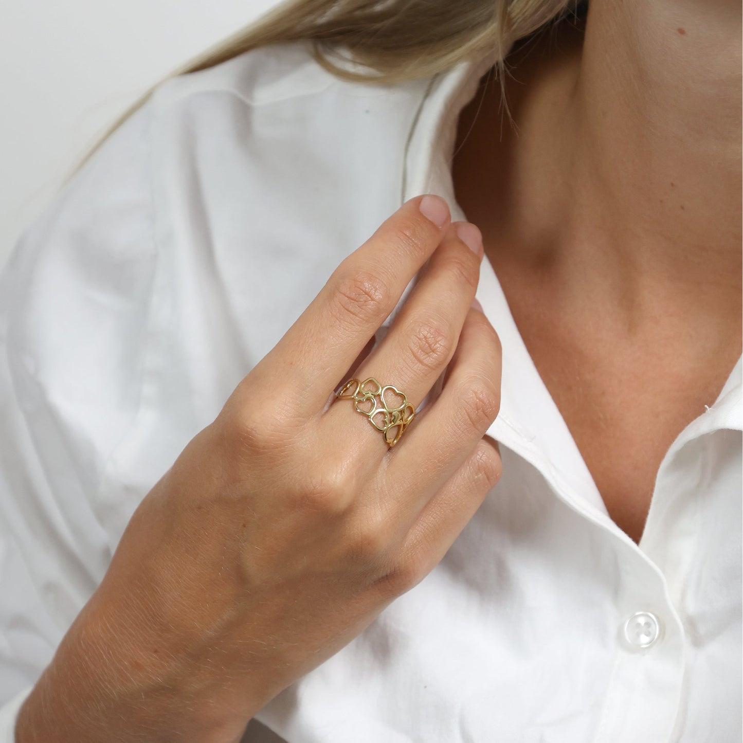 Ring Hjerter 8 Karat Guld