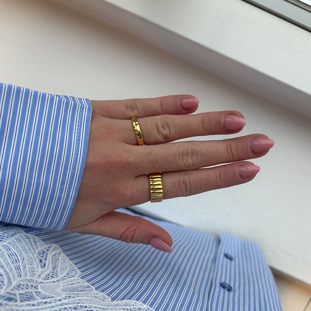 Ring Facet Forgyldt Sterling Sølv