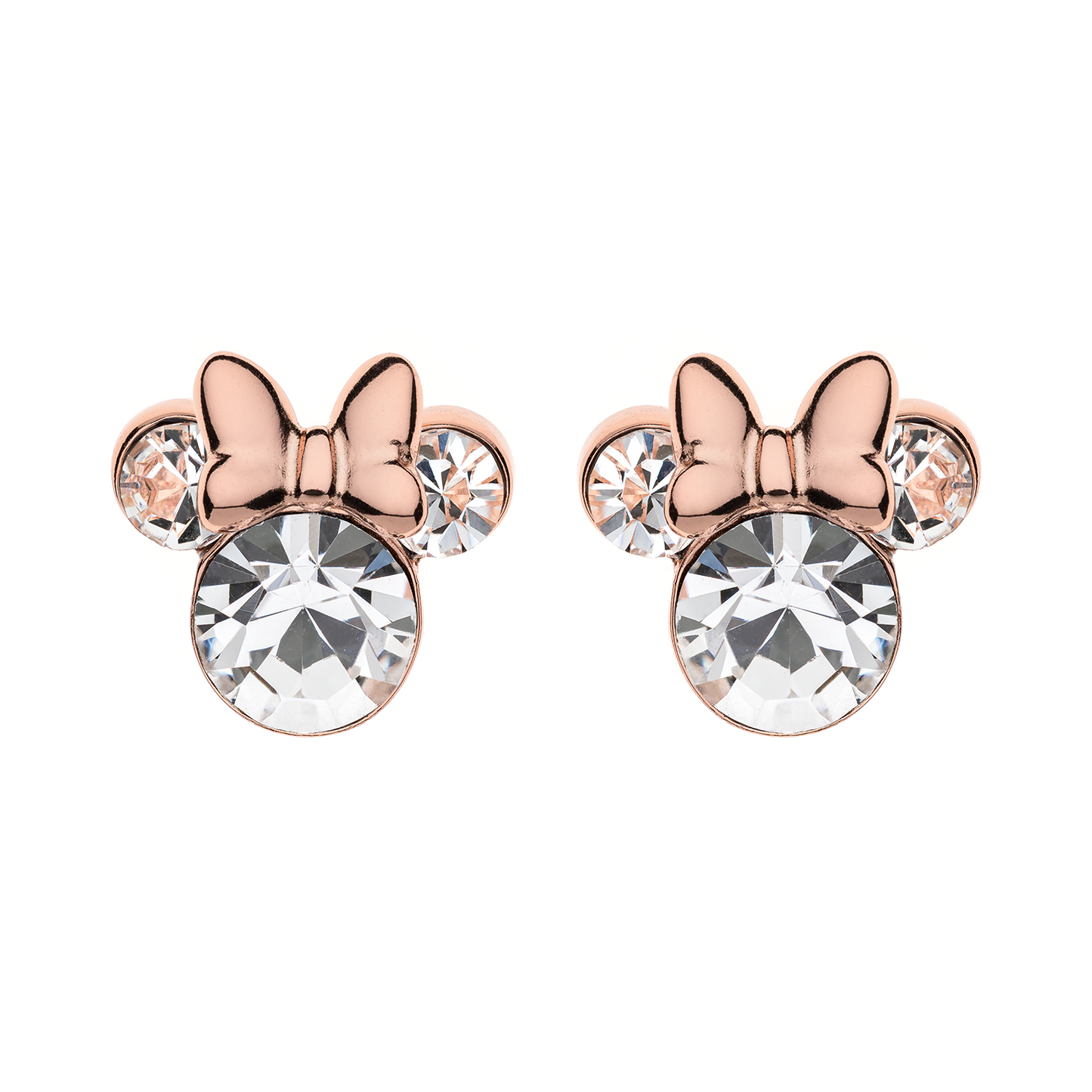 Sølv ørestikker Minnie med rosa sløjfe. 