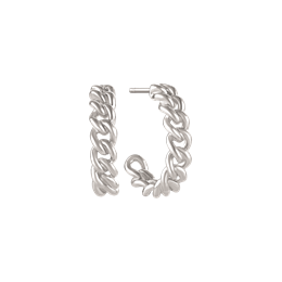 Sølv halv creol rhodineret flettet åben cirkel.