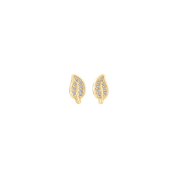 14 kt guld ørestikker, blad