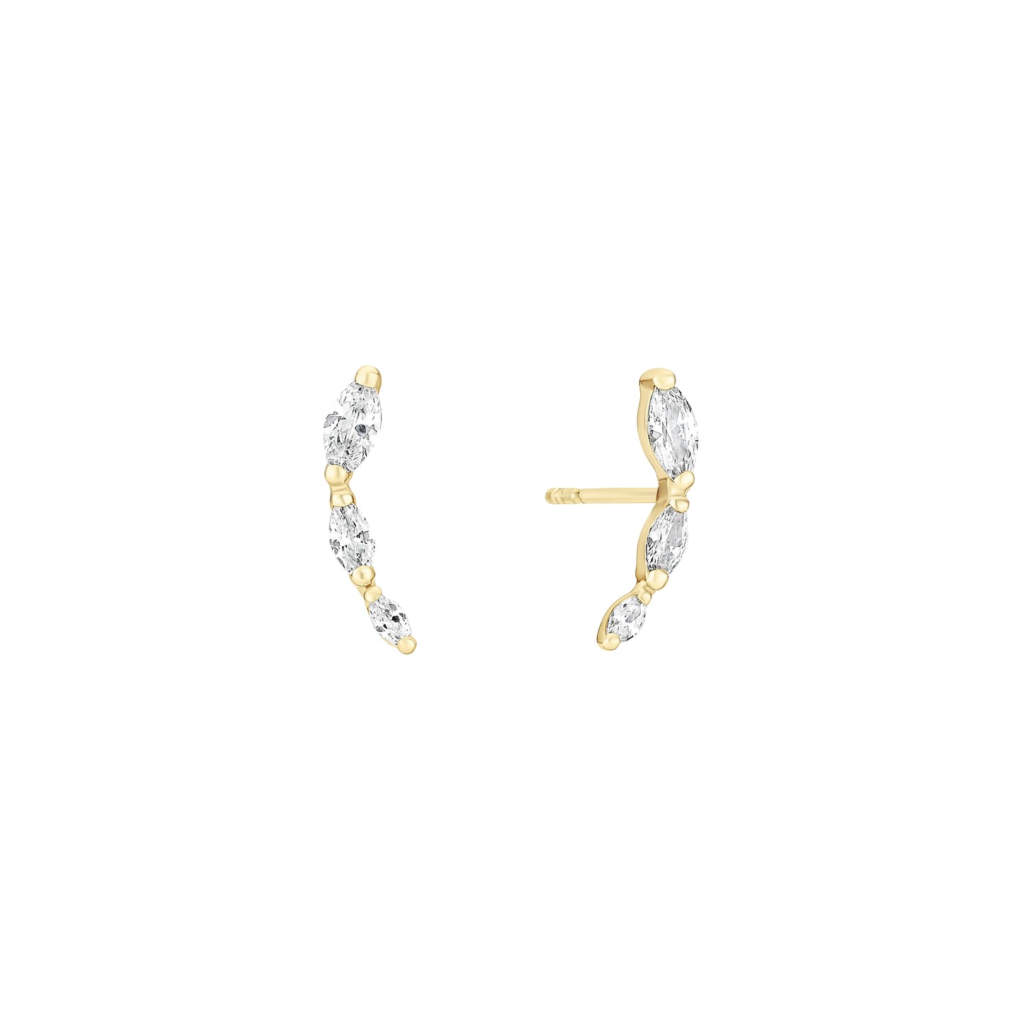 8 kt. guld ørestikker med zirkonia 13x3mm