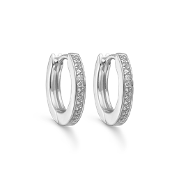 Sølv knækcreol rhodineret med. Mål 2,6 x 16 mm.