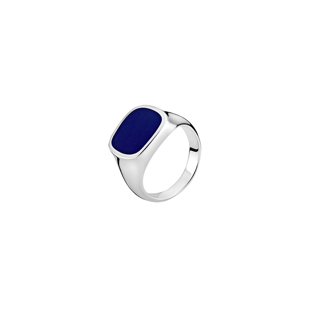 Sølvring med syntetisk lapis lazuli