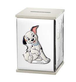 Disney Dalmatinere sparebøsse. Mål: 8 x 8 x 11,5 cm.