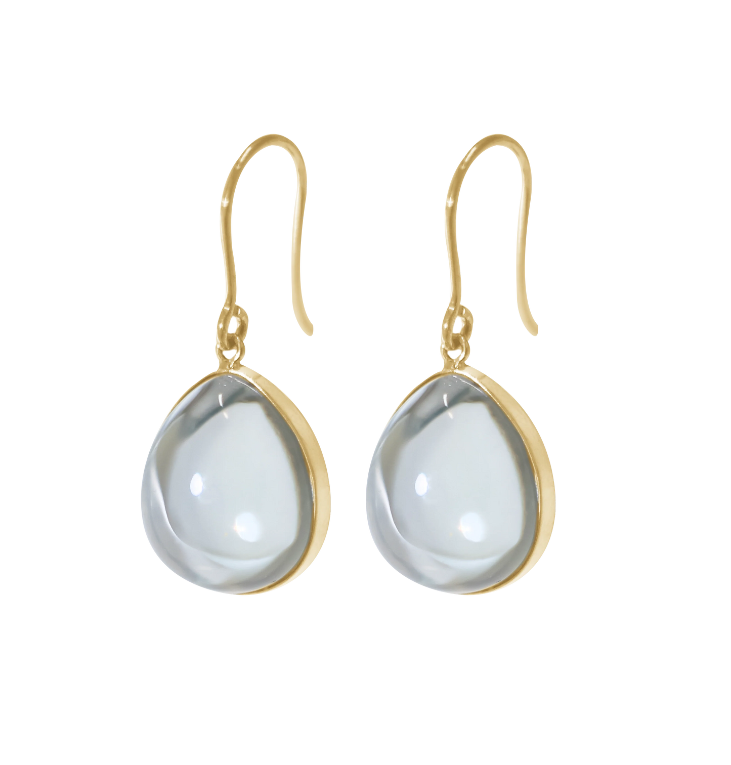 Hænge Ørering 8 Karat Guld Med Dråbeformet Terbium