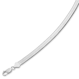 Sølv Sildebenshalskæde blank 925s. B 5.4mm - flere længder