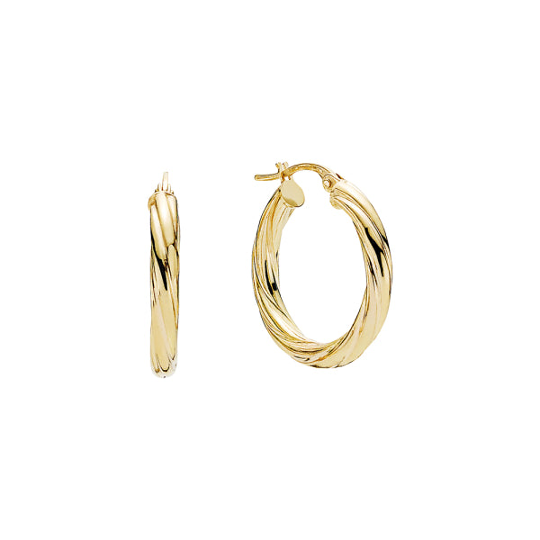 9 kt. guld creol snoet diameter 15mm - 2,9mm bred