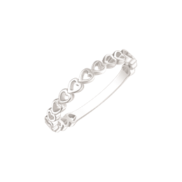 Sølv ring rhodineret hjerter.