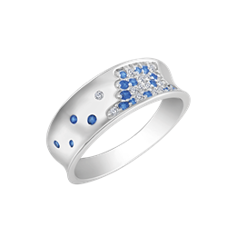 Sølv ring rhodineret bred skinnen