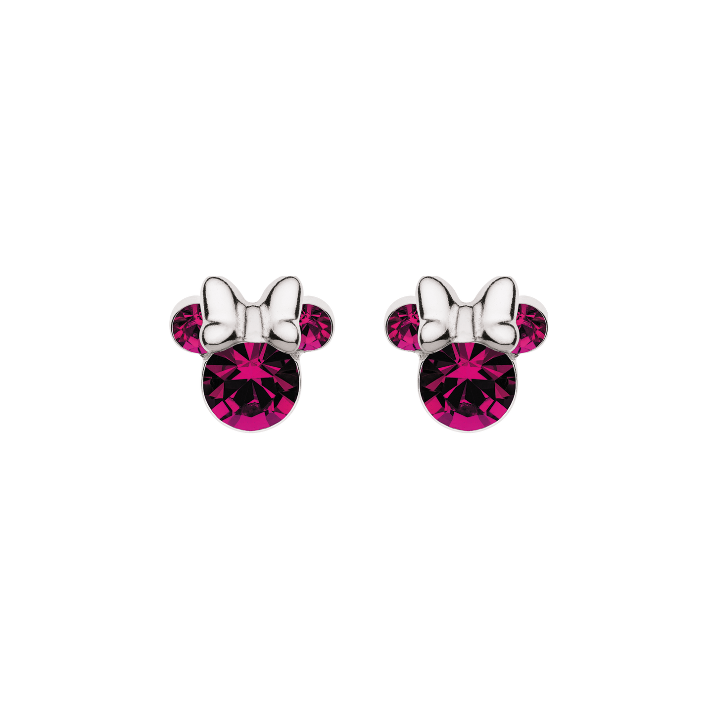 Sølv ørestikker Minnie med en stor og 2 små aetyster & Sølv sløjfe.