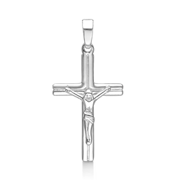 Sølv vedhæng kors med kristus 26 mm.