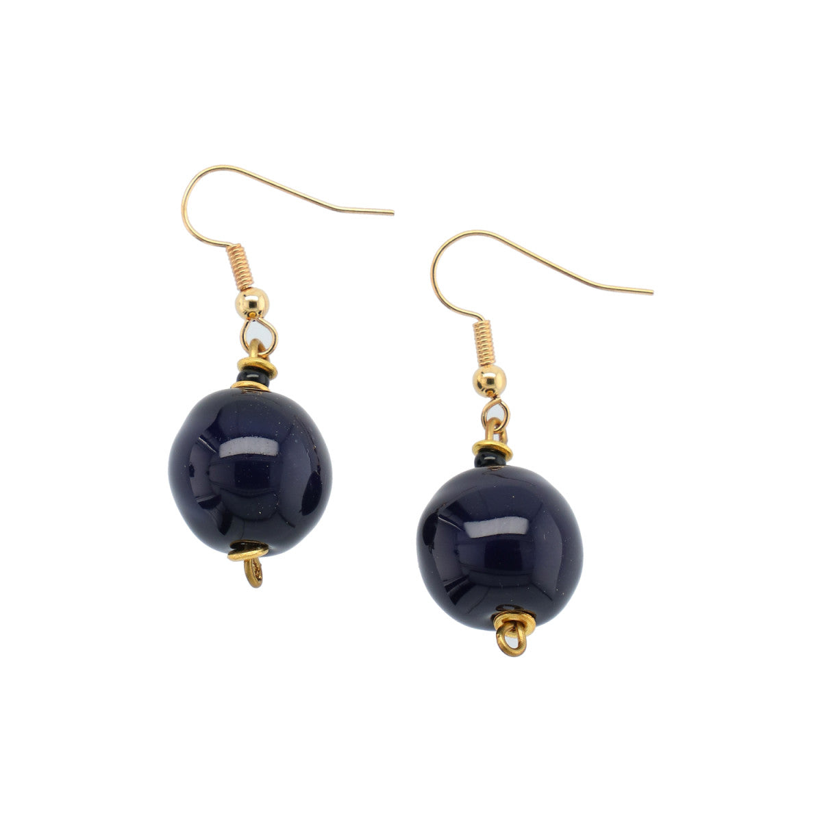 Perleøreringe - round - matt black