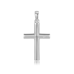 Sølv vedhæng rhodineret kors