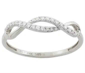 14 karat guldring med diamanter