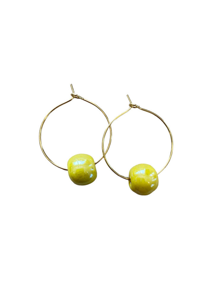 Unika øreringe - Golden yellow