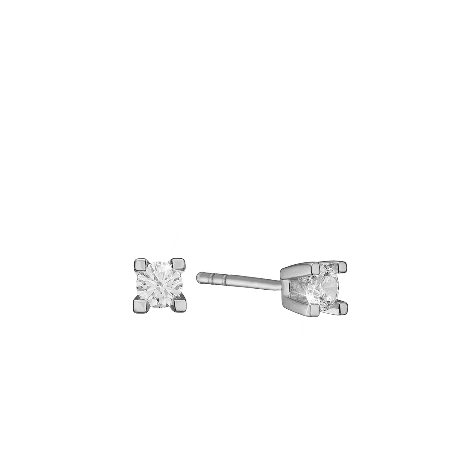 Eternity Ørestikker 14 Karat Hvidguld Med 2x0,10ct W/SI Diamant