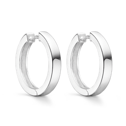 Sølv knækcreol kantet. Mål 3 x 20 mm.