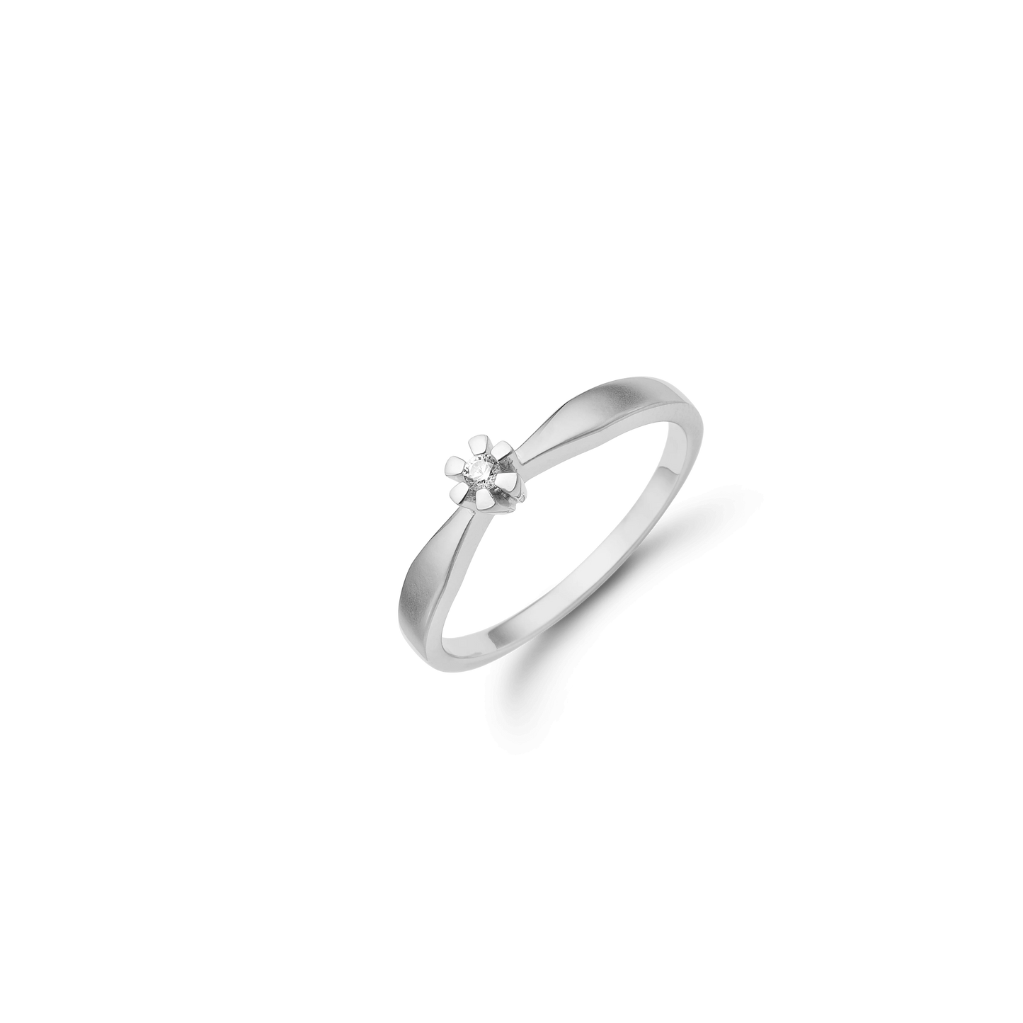 ETERNITY Sølvring isat 1 X 0,03CT diamant,