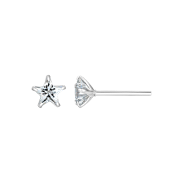 Sølv ørestikker stjerne med 6 mm