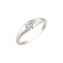 Sølv ring rhodineret skinne mat med cubic zirconia.
