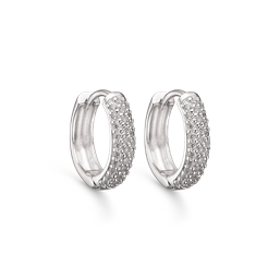 Sølv knækcreoler rhodineret 4 x 16 mm.