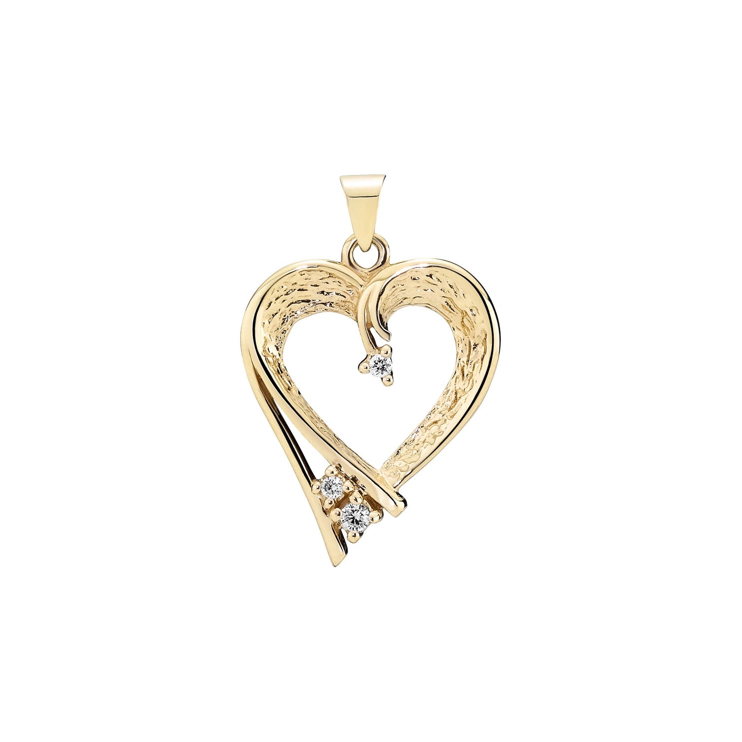14. kt. guldvedhæng hjerte 22x17 mm med diamanter 0,06ct W.SI