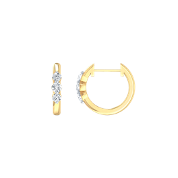 14 kt guldcreoler med diamanter. 0.15 ct.