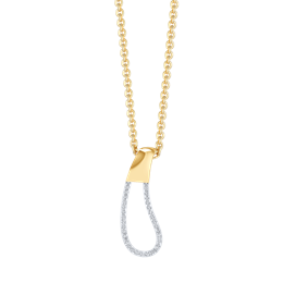 14 kt. guld vedhæng aflang oval med brillanter.