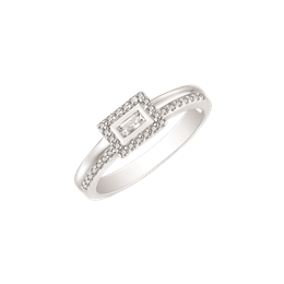 Sølv ring rhodineret firkant