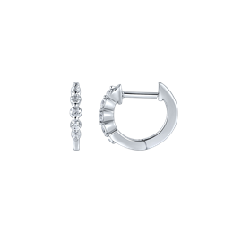 14 kt hvidguldcreoler, diamanter på hver side, 0.25 ct