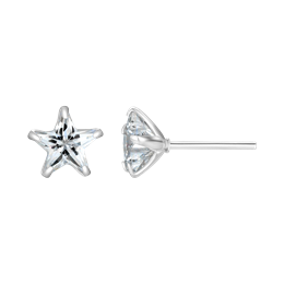 Sølv ørestikker stjerne med 8 mm