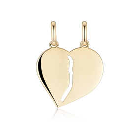 14 kt. guld vedhæng knækhjerte.