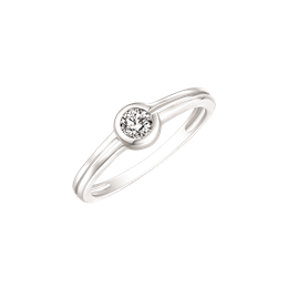 Sølv ring rhodineret cirkel med cubic zirconia.
