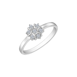 Sølv ring rhodineret blomst