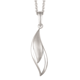 Sølv vedhæng rhodineret dobbelt blad.