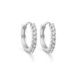 Sølv knækcreol rhodineret. Mål 2,5 x 16 mm.