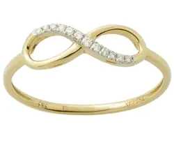 Ring med infinity symbol i 14 kt guld og diamanter