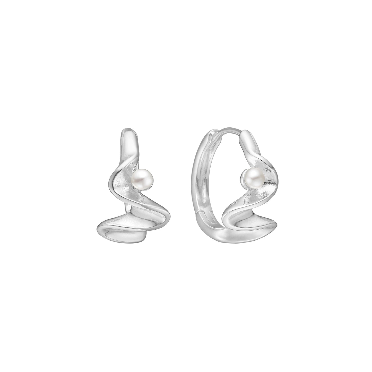 Sølv Creol 13 mm med ferksvandsperle