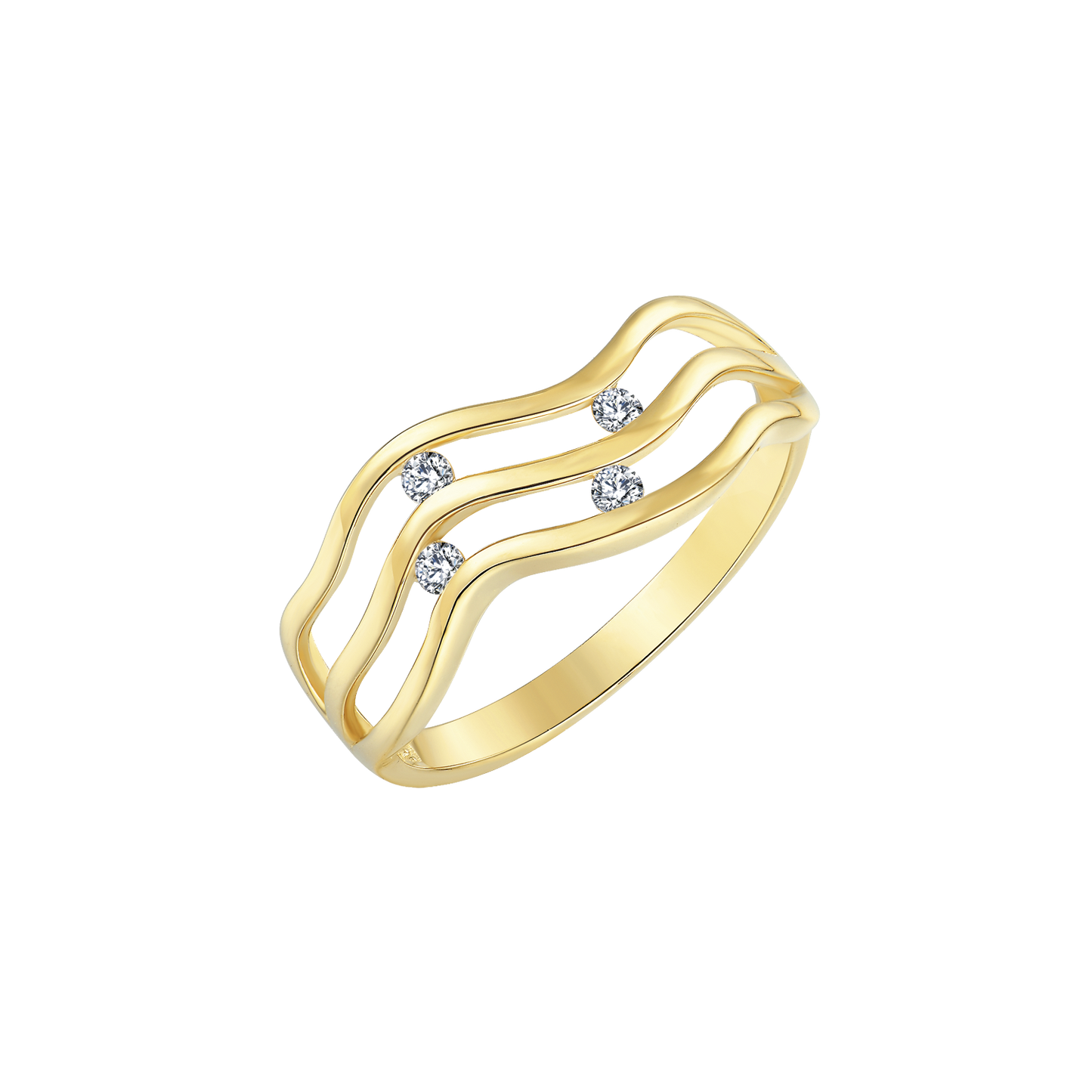14 kt. guld ring 3 streger