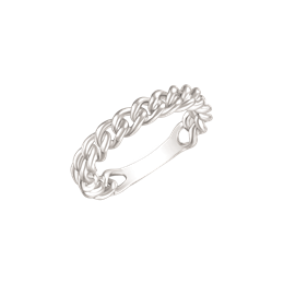 Sølv ring rhodineret flettet sammen.